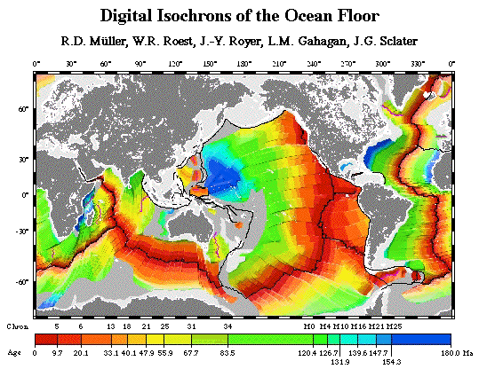 Digital isocrons of the ocean floor