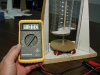 Photo of voltmeter hooked up to turbine